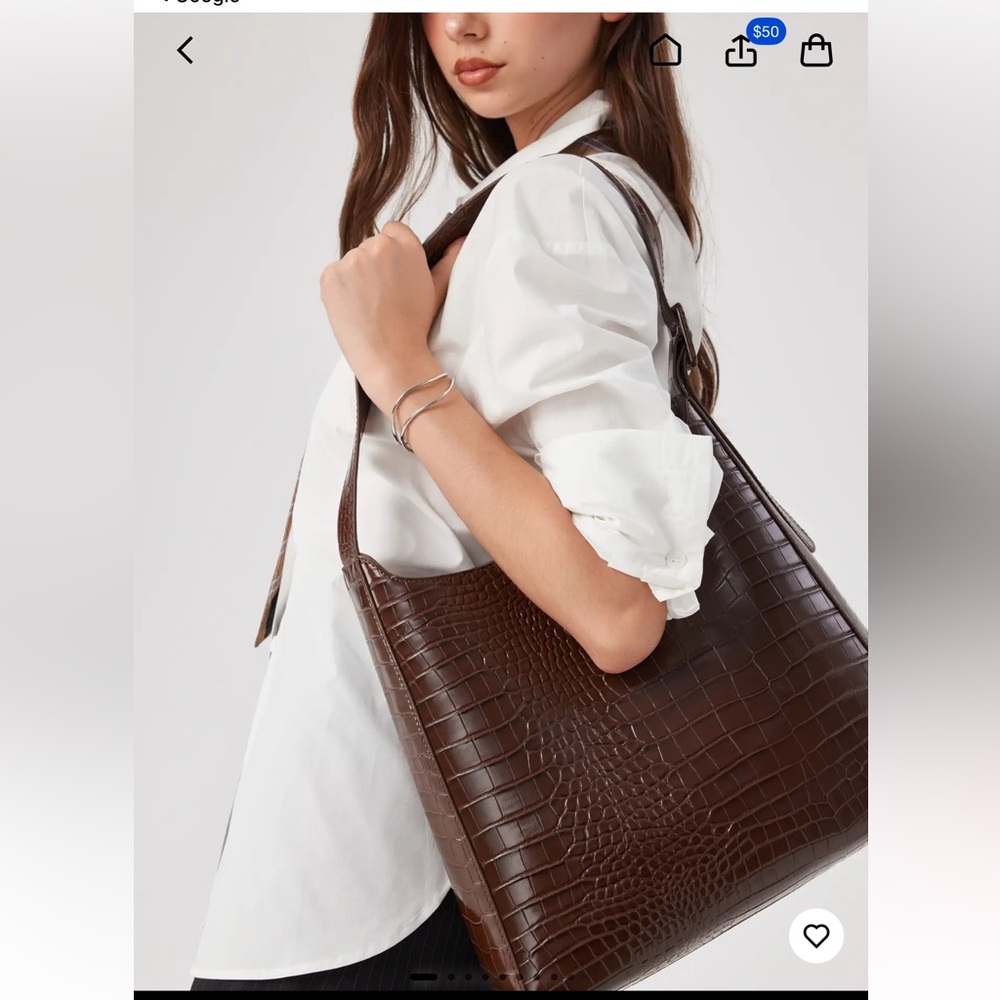 CIDER CROCODILE PATTERN ADJUSTABLE STRAP TOTE BAG - image 1